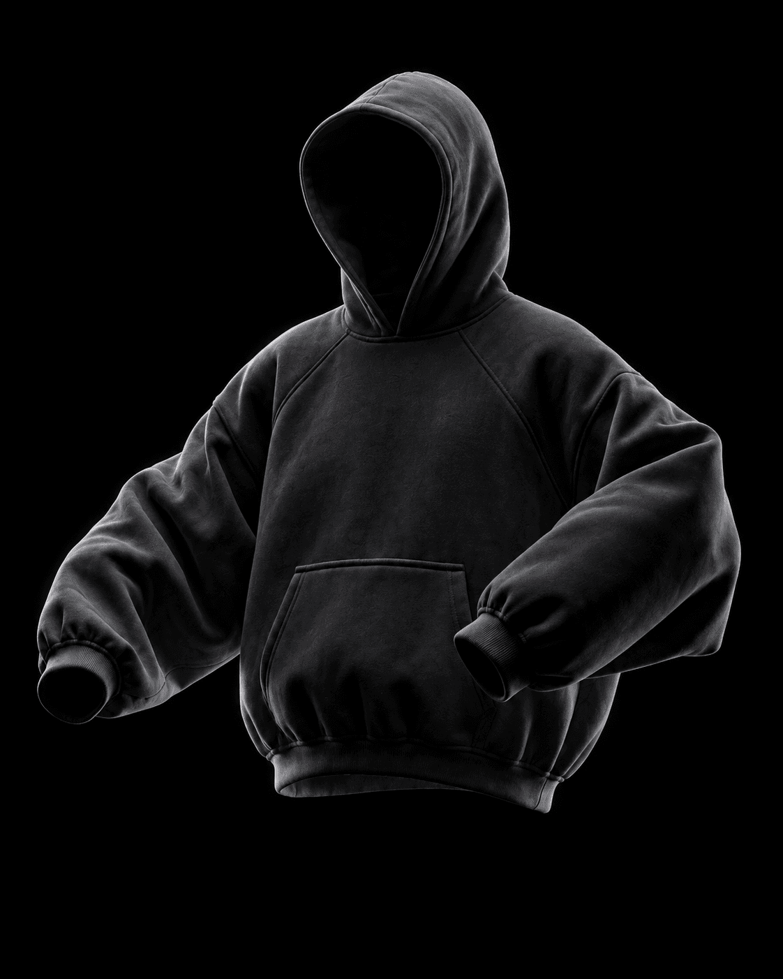 Premium Heavyweight Oversized Sweatshirt in Black, main view