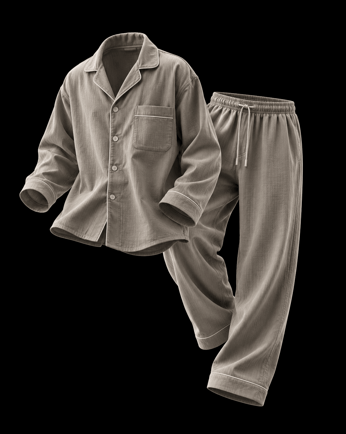 Premium Pajama Set in Ivory, main view